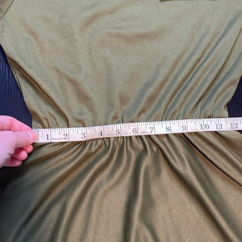 Vintage 80's Impromptu knit olive green midi dress - Picture 7 of 8